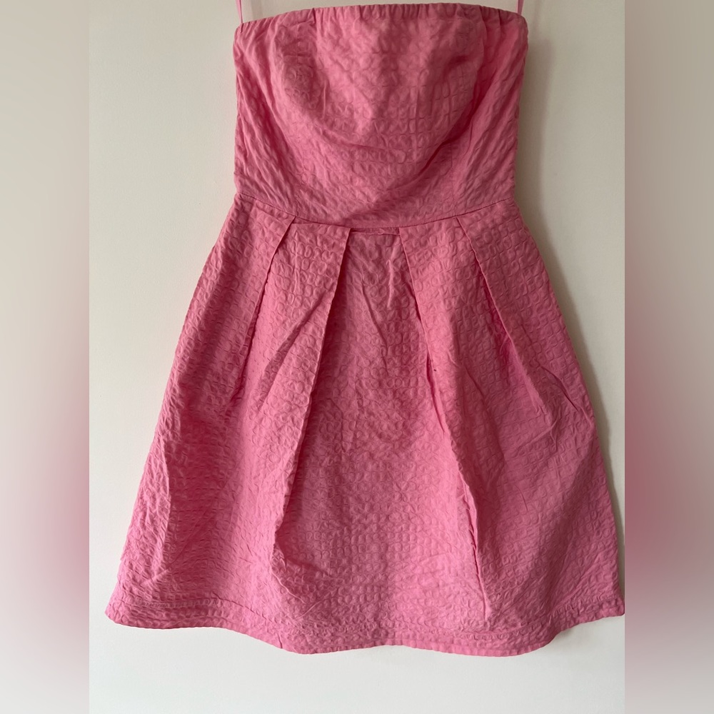 J Crew Lorelei Seersucker Dress in Pink